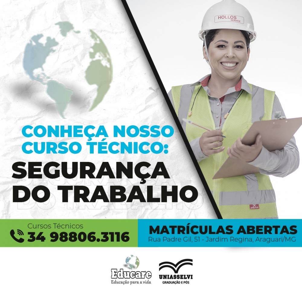 Faça parte de grandes empresas com um currículo de peso. Curso Técnico em Segurança no Trabalho, a s